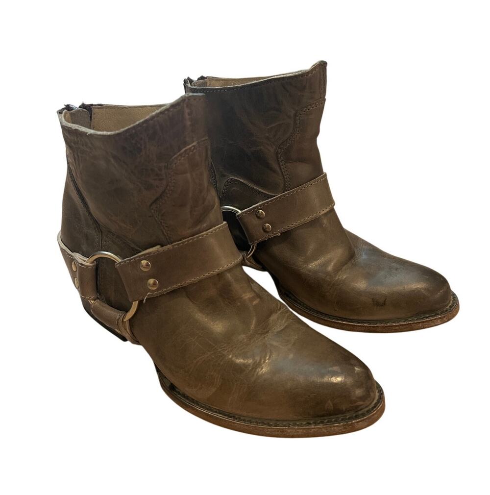 Freebird by Steven Santiago Stone Leather Harness Booties Size 7